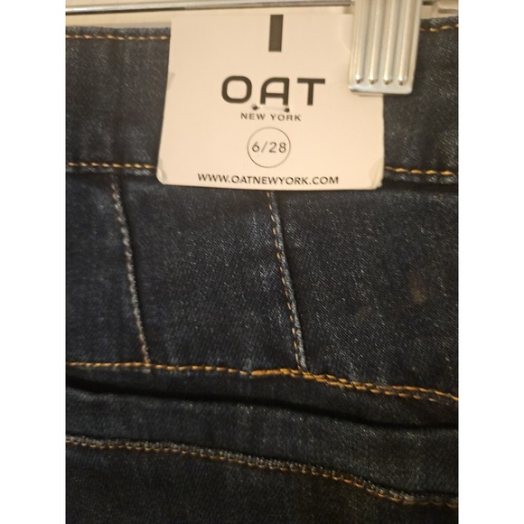 OAT New York Denim Jeans High Rise Flare Women's Size 6/28‎ Blue Dark Wash - Picture 4 of 5